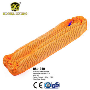 <span class=keywords><strong>10Ton</strong></span>容量1.5MまたはOEM長さ10Tポリエステルスリングラウンドベルト安全率8:1 7:1タイプ - Product Image 1