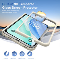 Étui de téléphone pliable magnétique pour iPhone Duo avec protection d'écran en verre trempé intégrée, antichoc, protection intégrale