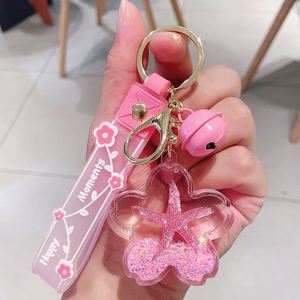 Cute Gifts Acrylic Cartoon Star Shape Ocean Cartoon Charm Moving Acrylic Quicksand Liquid Floater Keychain <b>Accessories</b> Wholesale - Product Image 4