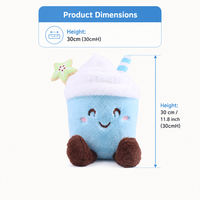 Jouets en peluche 100% polyester, poupée en forme de coupe de crème glacée brodée, jouet anti-stress pour fête d'anniversaire, tous âges