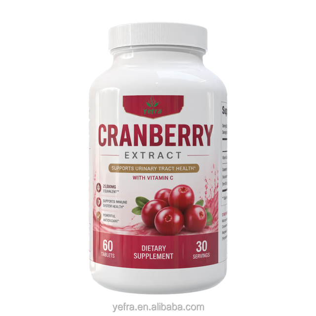 Halal Women Cranberry Pills OEM Vitamin C Tablets Support Digestive Gut Balance & Immune Dietary Supplement