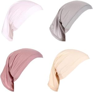 Роскошная трикотажная Закрытая Кепка мусульманский хиджаб внутренний мягкий дышащий шарф шали исламский хиджаб Эластичный Нижний Кепка - Product Image 2