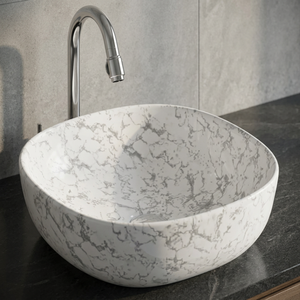 Articles sanitaires indiens en céramique qualité d'exportation fourniture en gros pierre artificielle lavabo de luxe lavabos salle de bain dessus de table - Product Image 2