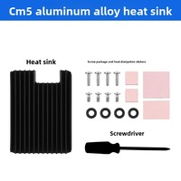 Radiateur actif en alliage d'aluminium pour Raspberry Pi CM5 Ventilateur de refroidissement à vitesse réglable Roulement à billes Compatible Computer Case