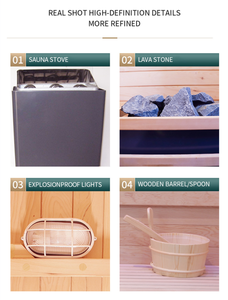 Salle de sauna extérieure à vapeur cubique en cèdre rouge traditionnel en bois massif pour le massage thermal à usage domestique - Product Image 6