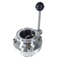 Katup Kupu-kupu Sanitasi Wensen 304SS Stainless CE ISO Bersertifikat 1 inci