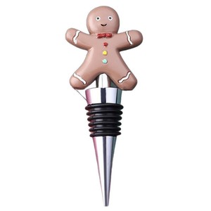 Gingerbread Man Wine Stopper Resin Christmas Holiday Bottle <b>Seal</b> Plug For Wine Preservation And Sealing - Product Image 5