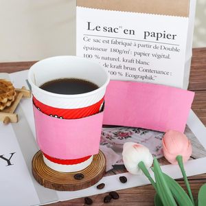 Manchon en carton kraft résistant à la chaleur pour gobelet à café avec impression de logo personnalisé pour l'emballage de boissons (thé) - Product Image 4
