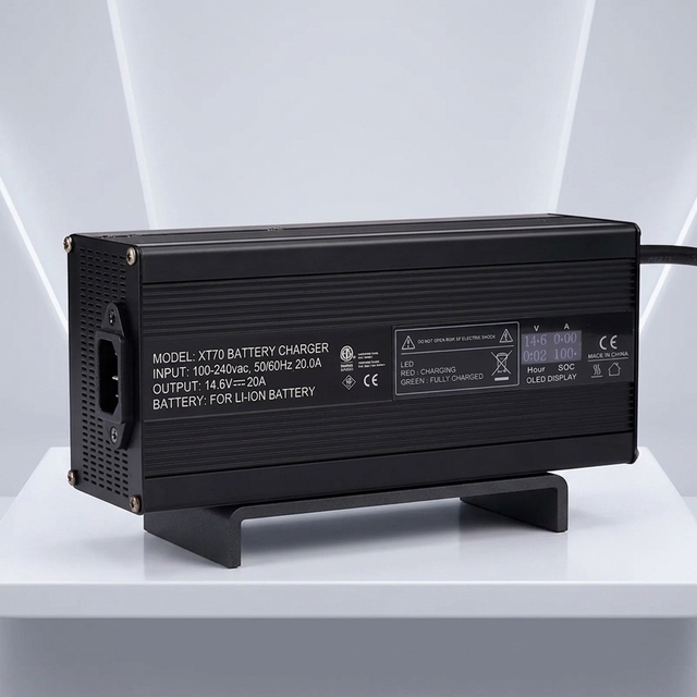 XIETONG Industrial Plug-In Electric Charger for Lead Acid LiFePO4 Lithium Ion Batteries 90-264VAC Input LED Current Protection