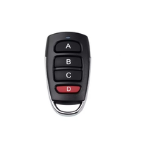 Control Remoto Universal RF de 433 MHz, 4 Canales, 4 Botones, Marco Plateado, Transmisor Inalámbrico para Sistema de Alarma de Seguridad y Puerta
