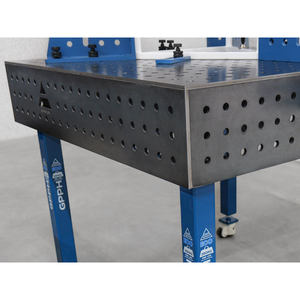 SteelEco GPPH Banco de soldadura con ruedas de 3x1,48 m, 8mm de espesor, agujeros de 16mm, rejilla de 50x50mm - Product Image 6