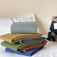 Ensembles de draps de lit 100% coton ultra doux de haute qualité en coton solide personnalisé hypoallergénique drap de lit plat de mise à la terre