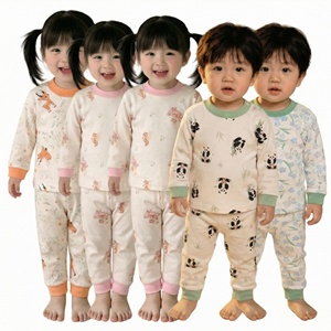 Completo Intimo per Neonati e Bambini, Autunno/Inverno, in Cotone con Motivi Cartoon, Pigiama per Casa - Product Image 1