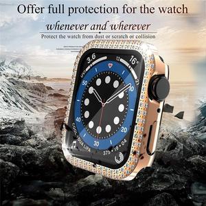 Luxe Bling Cristal Double Diamant Dur Plein Écran Protecteur Montre Cas pour <span class=keywords><strong>Apple</strong></span> <span class=keywords><strong>Watch</strong></span> 38 40 41 42 44 <span class=keywords><strong>45</strong></span> 46 <span class=keywords><strong>mm</strong></span> - Product Image 4