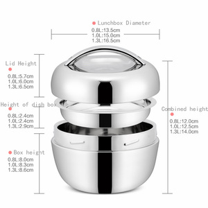 Fiambrera portátil de doble capa de acero inoxidable con aislamiento Bento <span class=keywords><strong>Box</strong></span> para adultos y niños, <span class=keywords><strong>regalo</strong></span> para comidas llenas de manzana - Product Image 5
