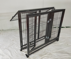 Kandang anjing tabung logam tugas berat portabel kandang anjing besar dapat dilipat dengan pemisah - Product Image 4