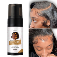 Mousse coiffante pour cheveux Bellezon Light Warm Dark Brown Edge Control, mousse teintée pour dentelle
