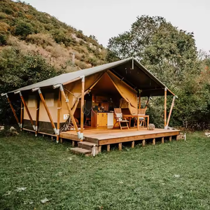 Tenda Safari Lodge di lusso impermeabile all'aperto per hotel e <span class=keywords><strong>resort</strong></span> <span class=keywords><strong>Glamping</strong></span> a doppio strato con pali in fibra di vetro e fibra di carbonio - Product Image 1