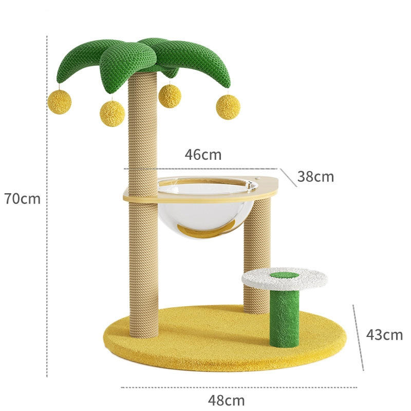 Mise à niveau du cadre d'escalade de chat arbre de noix de coco