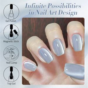 Sinh ra khá 10ml MSDS Galaxy Bạc Ánh Trăng Mèo Mắt Gel tàn ác miễn phí Vegan trắng ánh sáng long lanh Cateye Gel Nail Art véc ni - Product Image 4