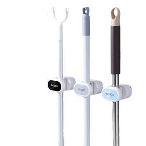 Support mural Ecoco pour balai serpillère, fixation sans perçage par ventouse, gris nordique, noir, bleu - Product Image 5