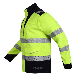 Uniformes de vêtements de travail de construction de <span class=keywords><strong>sécurité</strong></span> réfléchissants haute visibilité pour hommes <span class=keywords><strong>Veste</strong></span> extensible de <span class=keywords><strong>sécurité</strong></span> ignifuge - Product Image 2