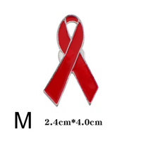 Épingles de revers de ruban cadeau prêtes à être expédiées rubans roses rouges pour faire prendre conscience de la prévention du virus/aide à la non-profit Pin Badge emblème