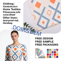 Tissu tricoté imprimé en polyester et élasthanne, doux, chaud, extensible, respirant, lourd, à motif losanges, pour vêtements de filles