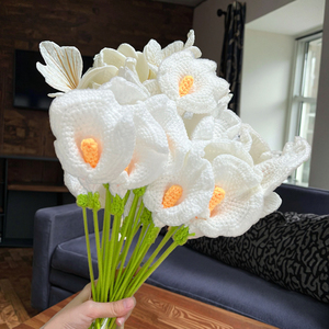 Finished Nordic Novelty Crochet Decoration Calla Lily Flowers Wholesale Custom Handmade Gift <b>Bouquet</b> - Product Image 2