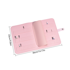 Sac de rangement portable anti-poussière pour embouts de ponceuse à ongles en cuir PU imprimé serpent, 84 trous, étui organisateur pour embouts Efile - Product Image 2