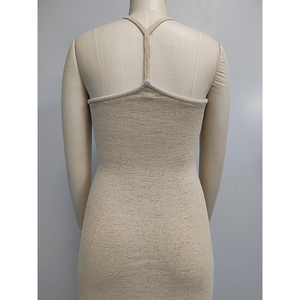 High Quality New Design Custom 100% Tape Yarn <strong>Knitted</strong> Long <strong>Dres</strong> Women Summer Spring Causal Maxi Dress - Product Image 4