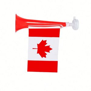 Corne de supporter personnalisée avec drapeau national imprimé, bruiteur en plastique avec drapeaux de pays en polyester 14x21cm pour événements sportifs et fêtes - Product Image 3
