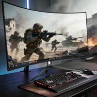 Livraison rapide Moniteur de jeu incurvé VA HDR 24 pouces 240 Hz sans cadre Temps de réponse de 4 ms DP pour PC Esports Neuf