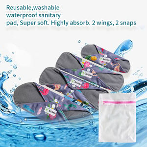 ผ้าอนามัยแบบมีประจำเดือน,Toallas Sanitarias De Algodon พิมพ์ลายถ่านไม้ไผ่นำกลับมาใช้ใหม่ได้ - Product Image 6