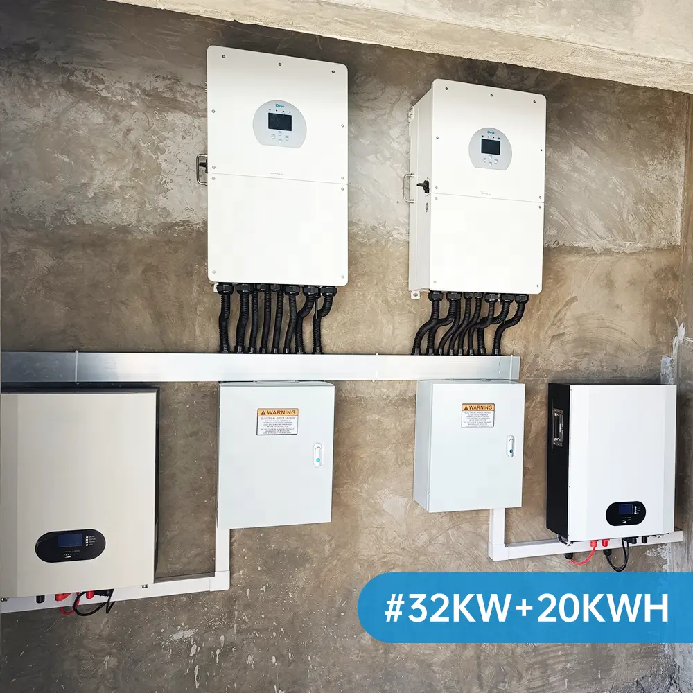 10-kW-Solarstromsystem Komplettes Hybrid-Set Schwarz mit Lithium batterie All-in-One-Solarsp eicher system