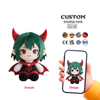 Peluche personnalisée OEM ODM de personnage d'anime, poupée assise, figurine humaine de dessin animé, jouet en peluche, design personnalisé, certifié CE EN71, cadeau