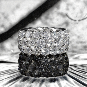 Bague de mariage pour femme en argent plaqué or, trois couches de zirconiums cubiques CZ de haute qualité, micro-pavé 5A, bijoux tendance et élégants - Product Image 2