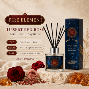 Diffuseur de parfum mystique signe du zodiaque Feu, senteur ambre et rose épicée, pour une fragrance d'ambiance inspirée de l'astrologie - Product Image 5