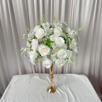 Boule de fleurs blanches en soie artificielle IFG, style romantique moderne, 80 cm, pour décoration de centre de table de mariage