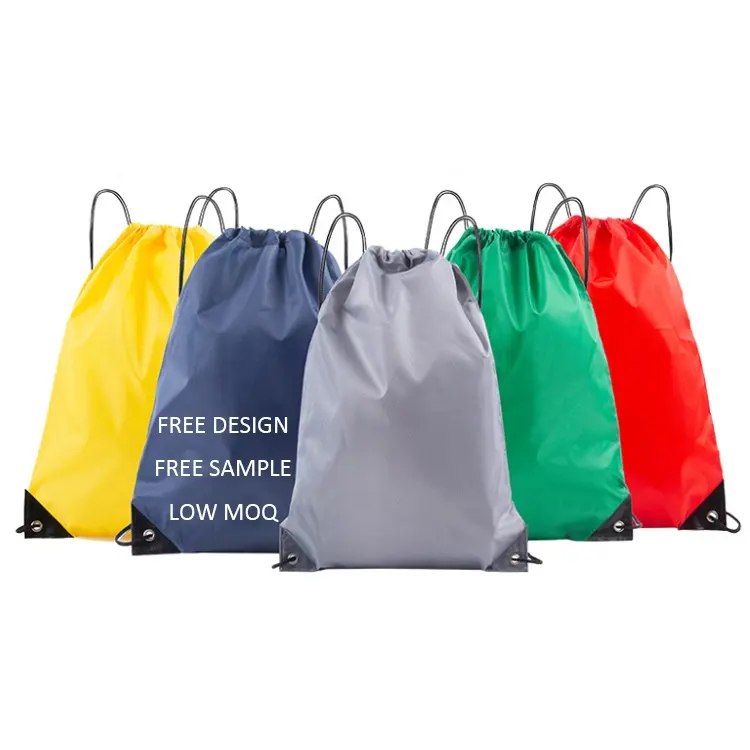 Kundenspezifisches Logo günstige Polyester-Schnurzugtasche Fitnessstudio Sport Schnurzugtaschen Sporttasche