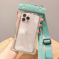 Étui de téléphone portable imperméable EVERSTAR avec fermeture éclair, sac étanche pour la natation, les jeux aquatiques et la plage, avec sangle de cou