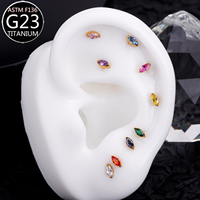 Anting-anting titanium zircon, anting-anting tulang telinga, anting-anting titanium flat back, perhiasan tindik tubuh, anting-anting bibir, anting-anting lidah.