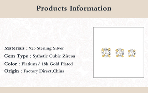 Vente en gros de boucles d'oreilles en zircon à quatre griffes miniatures S925, 3 tailles, simples, pour un usage quotidien - Product Image 6