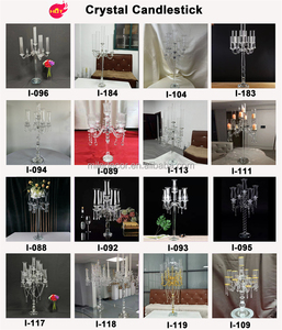 Décoration de fête de mariage de luxe Candélabre en cristal 8 bras Pilier Tube Centres de table Bougeoirs - Product Image 6