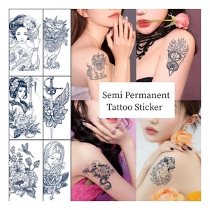 Femmes Hommes 54 Feuilles Petite Taille <span class=keywords><strong>Bras</strong></span> Temporaire Transfert d'Eau Jus Herbal Semi-permanent Tatouage Autocollants Fait Papier 15 Jours Porter - Product Image 1