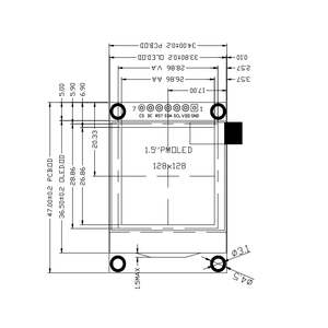 Modul OLED 1,5 Inci 128*128 dengan Driver SH1107, Promosi Diskon, Antarmuka SPI I2C, Layar PMOLED 7 Pin dengan Papan PCB - Product Image 6