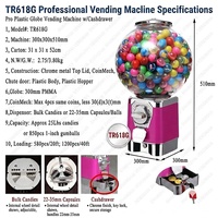 Distributeur de bonbons et de jouets en capsules professionnel TR618G de 25 lb avec tiroir-caisse pour les parcs d'attractions