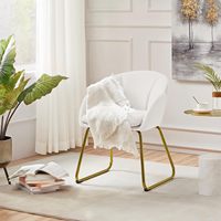 Fauteuil de coiffeuse moderne en velours, rembourrage en mousse, dossier solide, forme de fleur, doré, salon/chambre à coucher/chambre à coucher/maison