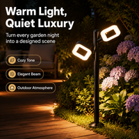 Lampe LED de jardin extérieure à double face, design carré, haute puissance, 60 cm 80 cm, aluminium, éclairage haut et bas, IP65, blanc chaud doux
