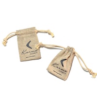 Sac à bijoux en lin et coton avec cordon de serrage et logo personnalisé, pochette portable pour ranger les colliers et les bracelets, pour la présentation des bijoux